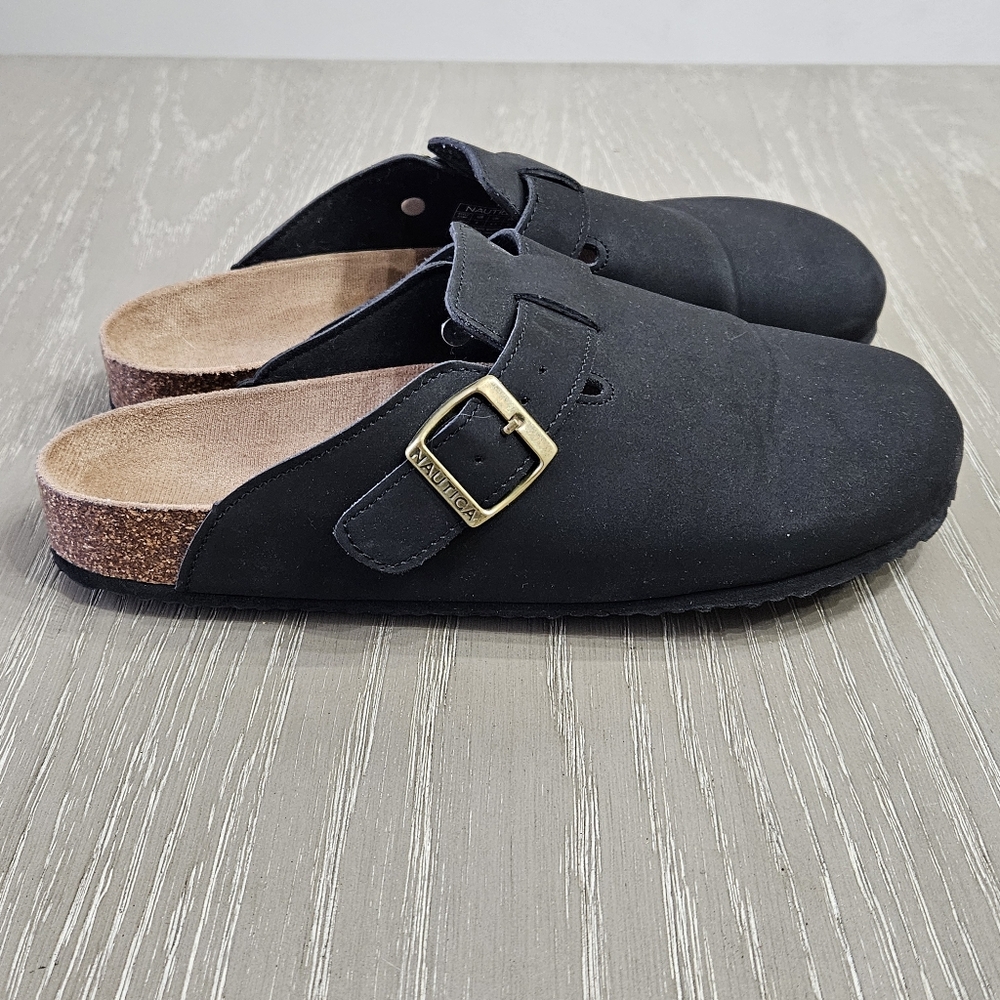 Nautica Men's Double Rundu Suede-Comfort Sandal-Slip-on